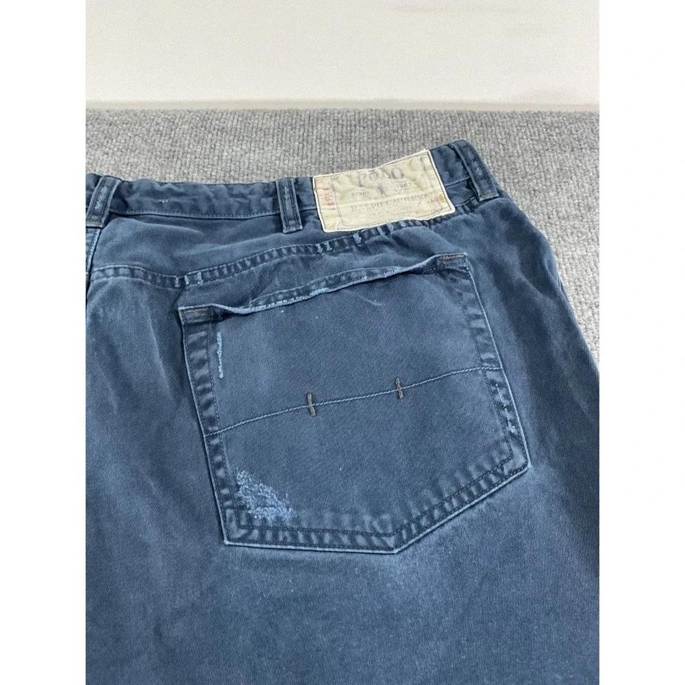 Polo Ralph Lauren Hanford Pants Men's 42x30 Navy Blue 100% Cotton Vintage